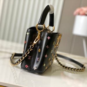 Louis Vuitton Capucines Replica Tas in 1:1 Kwaliteit - Zwarte Metallic Look 1157259937 - side view